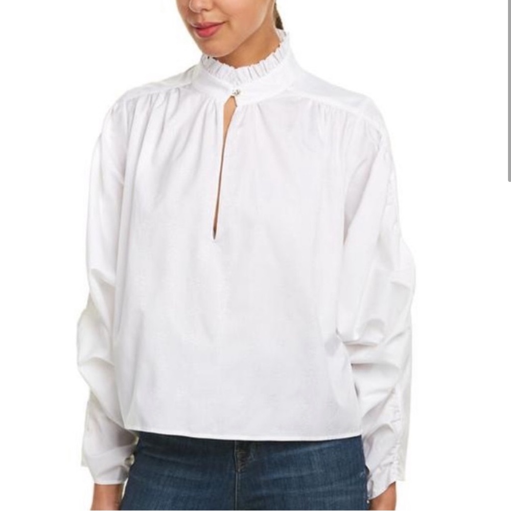 Petersyn White Bat Wing Sleeve Blouse Size M